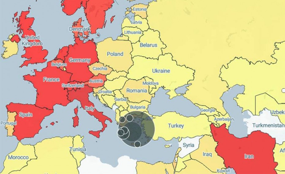 Κορονοϊός : Διαδραστικός χάρτης με τα κρούσματα του ιού στην Ελλάδα